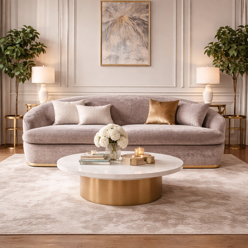 Aurora Cloud Grey Curved Sofa