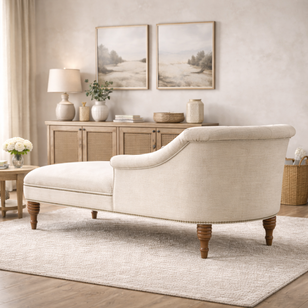 Cream-Colored Chaise Lounge