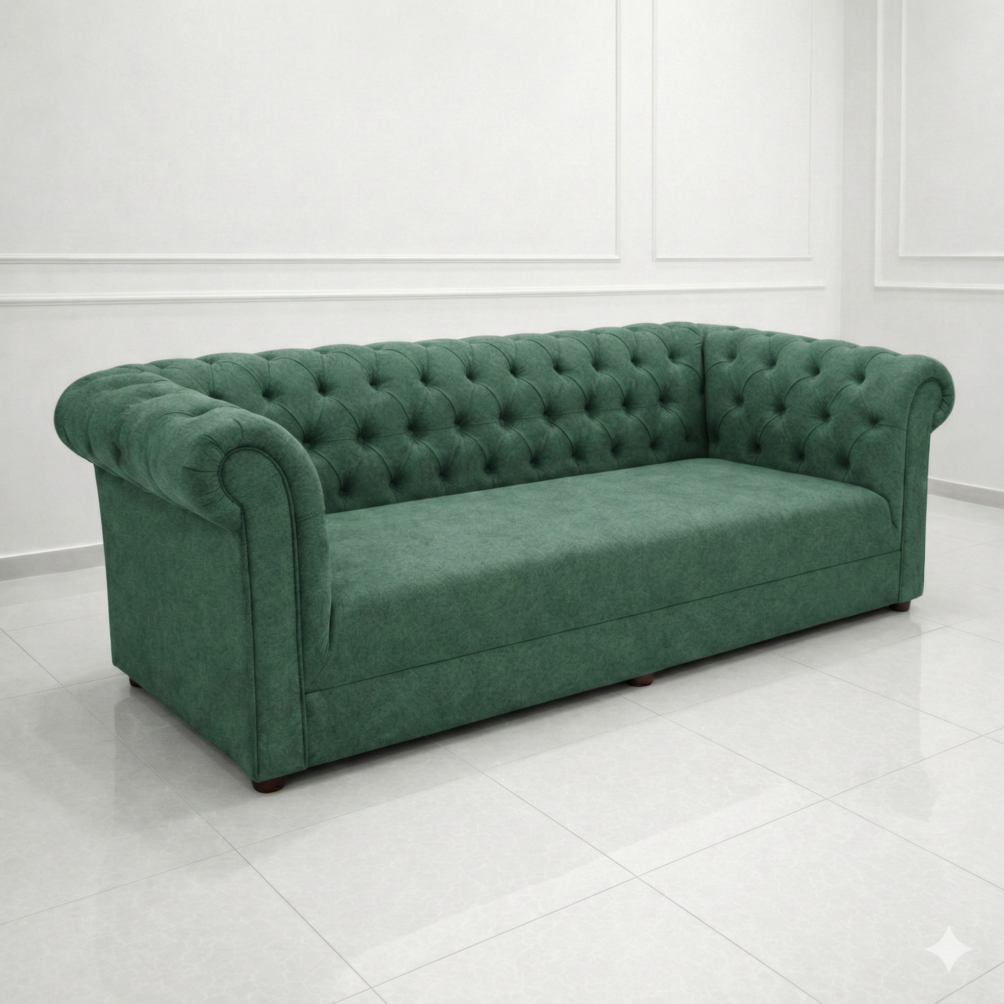 Green Chesterfield 3-Seater Sofa