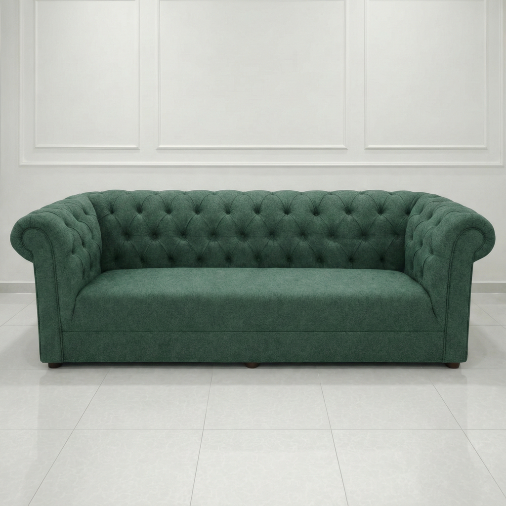 Green Chesterfield 3-Seater Sofa