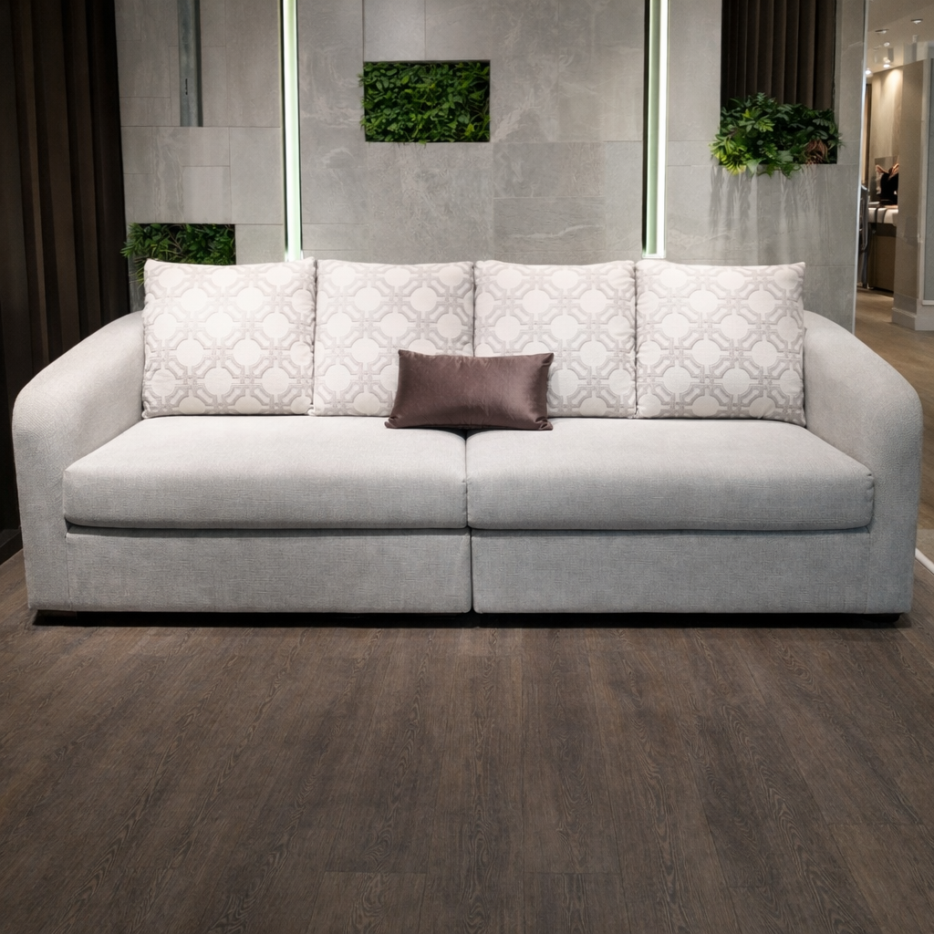 Soft Light Grey 4-Seater Sofa