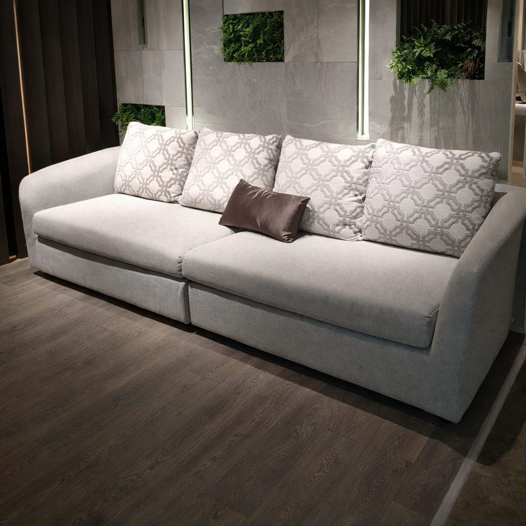 Soft Light Grey 4-Seater Sofa