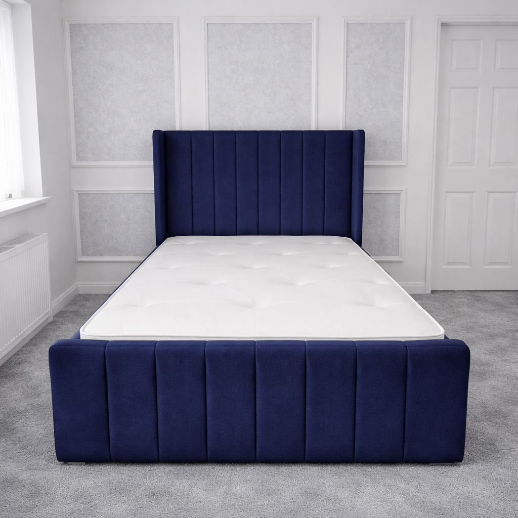 Modern Grey Upholstered Single Bed