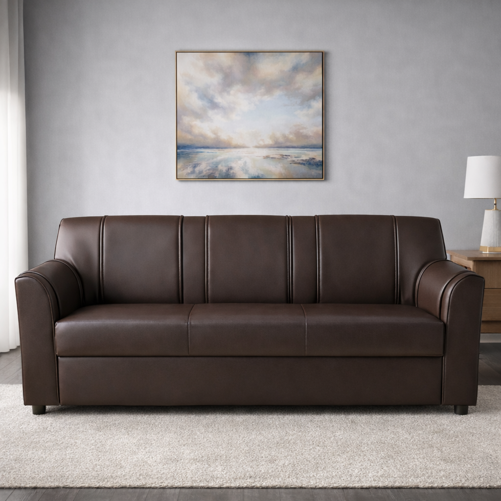 Signature Studio 3-Seater Brown Sofa