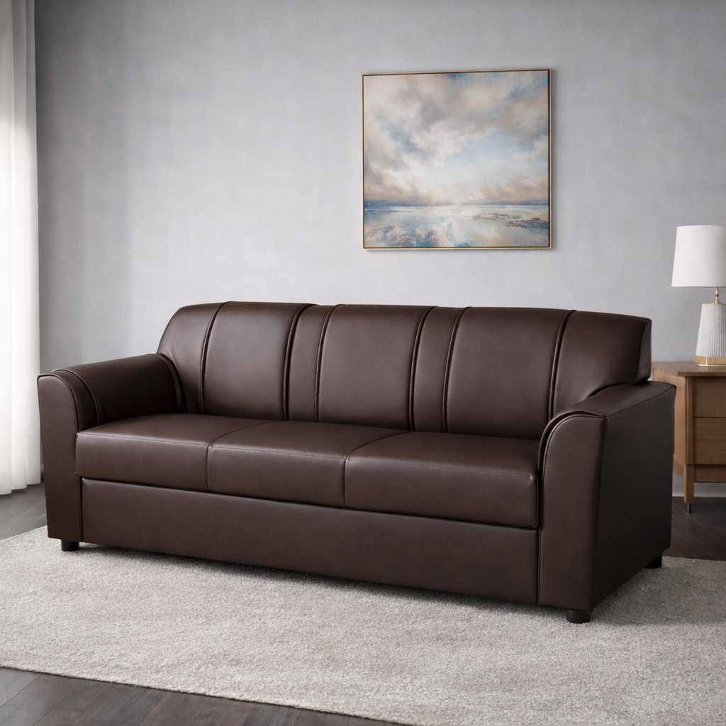 Signature Studio 3-Seater Brown Sofa