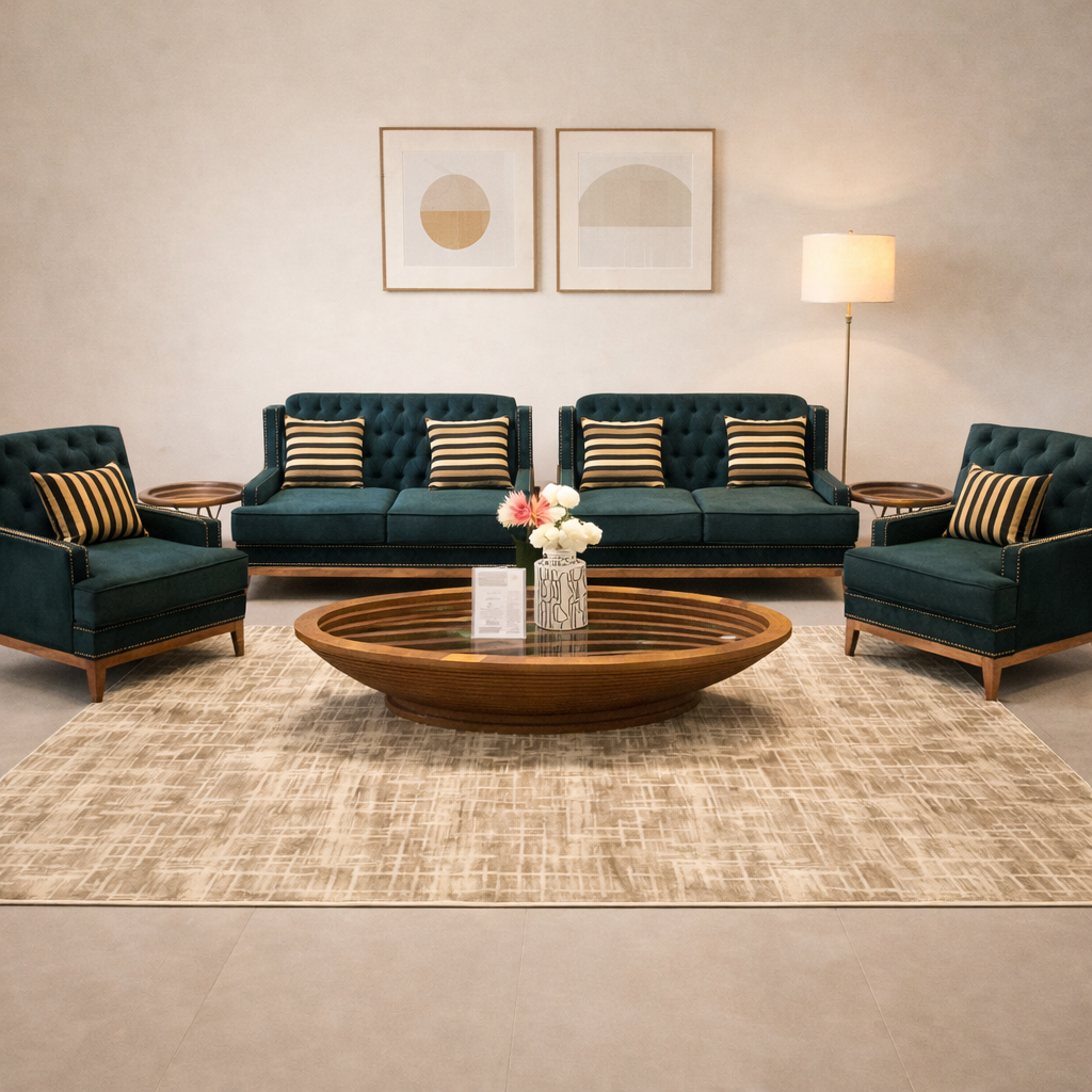 Royale Emerald Green Sofa Set