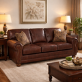 Heritage Brown Leather Sofa