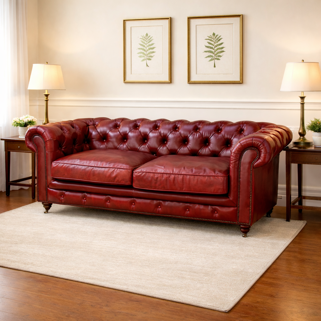 Heritage Deep Red Chesterfield Sofa