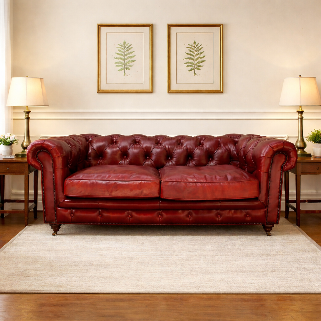 Heritage Deep Red Chesterfield Sofa