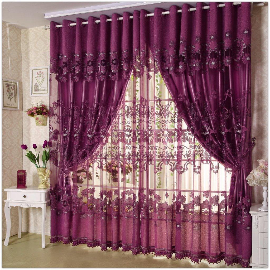 Purple Curtain With Net